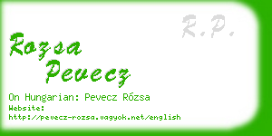 rozsa pevecz business card
