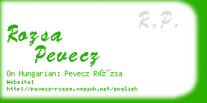 rozsa pevecz business card